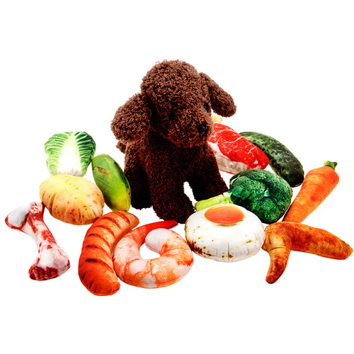 Pet toy simulated fruits and vegetables canvas anti-bite allows pets to relax Pet supplies