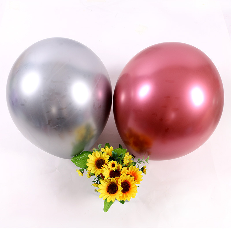 18 pulgadas gran cromo globo de metal fábrica al por mayor decoración de la boda globo de látex fiesta de cumpleaños globo de metal