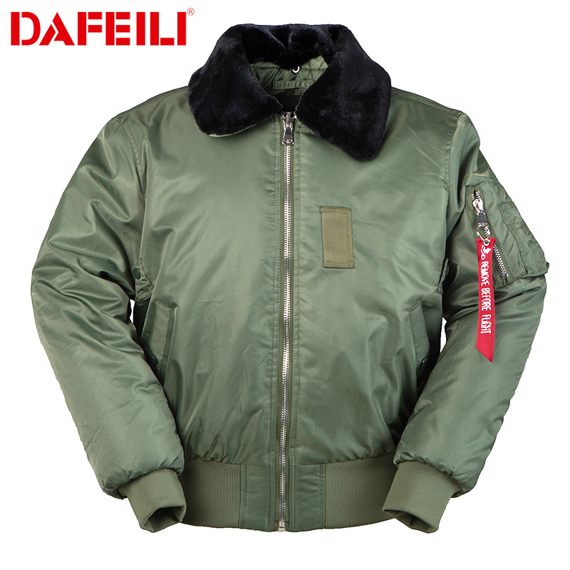 2025 Autumn and Winter American B15 Thickeneded Velvet Bomber Jacket Vintage Retro Air Force Couple Cotton Jacket