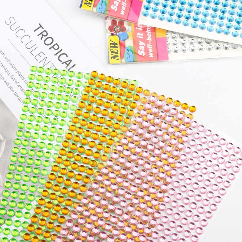 Diy cristal diamante pegatinas acrílico diamante pegatinas/rhinestone 504 color diamante pegatinas coche pegatinas decorativas