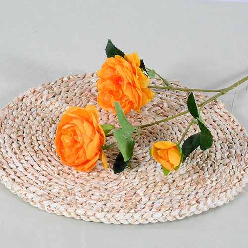 3-head European peony European core-packed peony artificial flower fake flower wedding photo studio decoration western rose manufacturer wholesale