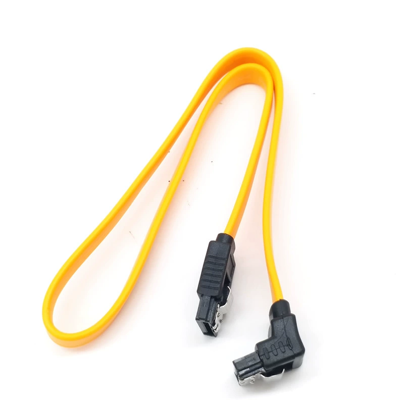 SATA 3.0 data cable, straight and right‑angle connectors, latch, shielded, multiple lengths