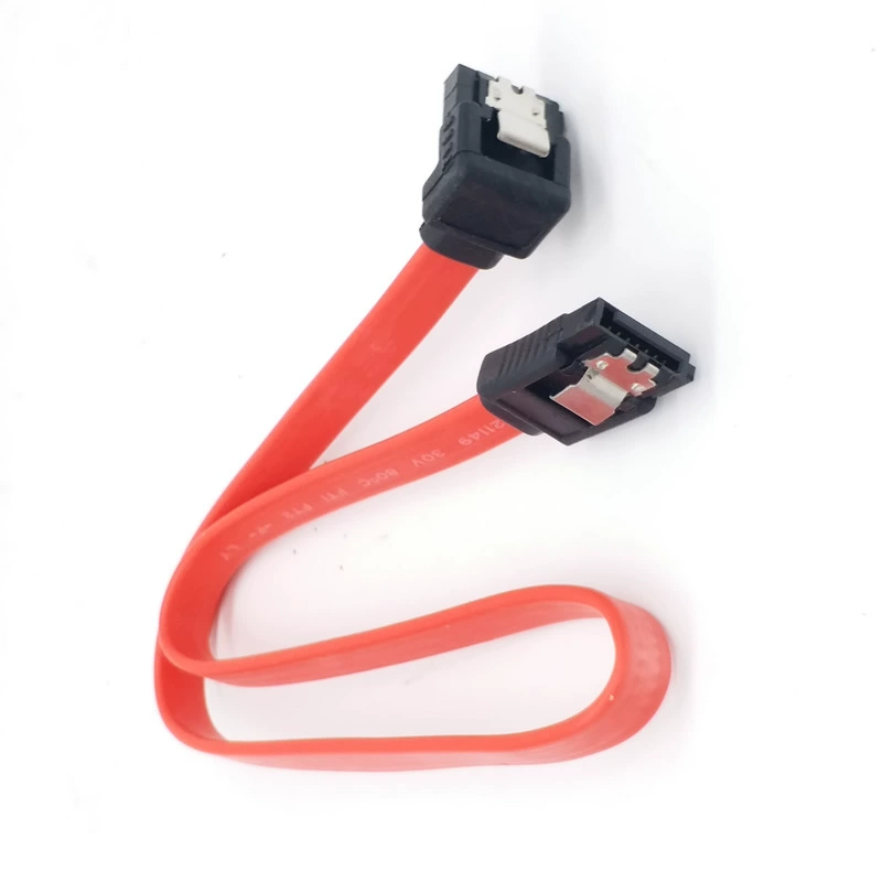 SATA 3.0 data cable, straight and right‑angle connectors, latch, shielded, multiple lengths