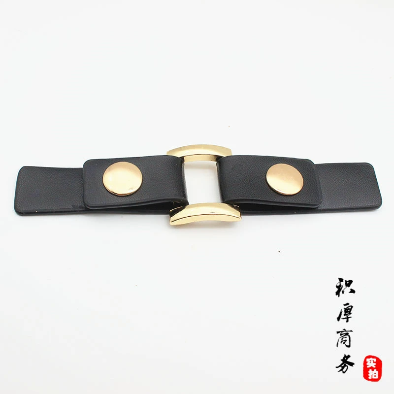 DIY аксессуары золотой сплав черный кожаный двойной кнопки пальто ветровка Пряжка соединение