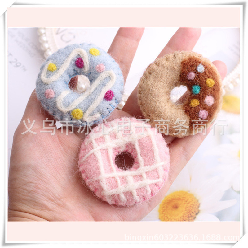 Christmas Wreath Eternal Flower Material Poke Le Wool Felt Finished Donut Accessories diy Hair Accessories Handmade Accessories