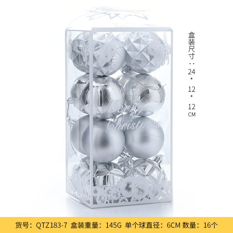 Juego de bolas navideñas irregulares de plástico mate de 6 cm, decoración para árbol de Navidad, bolas colgantes en un cubo