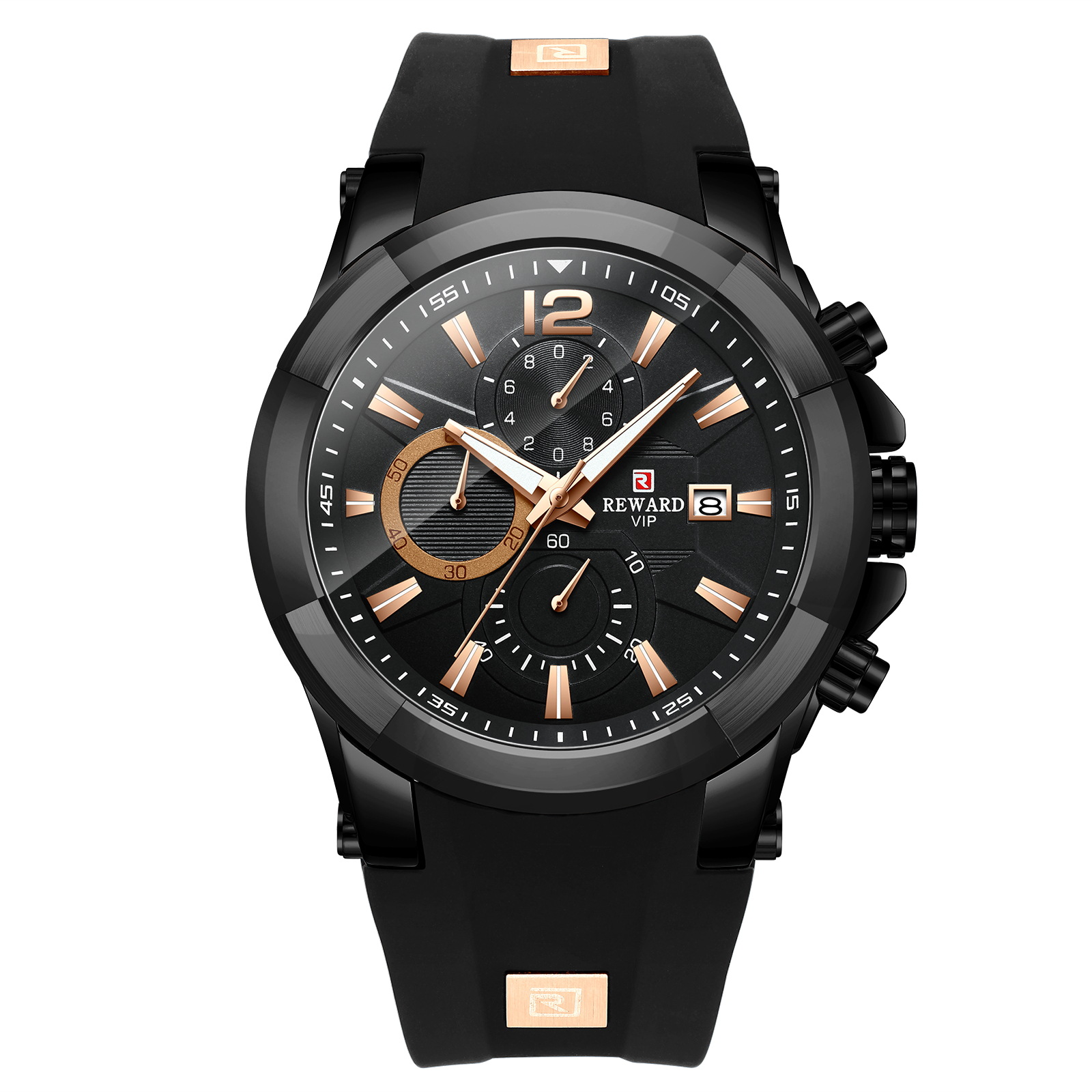 REWARD silicone strap waterproof sports Men's Watch cross-border multi-function watch 24 hours Chronograph