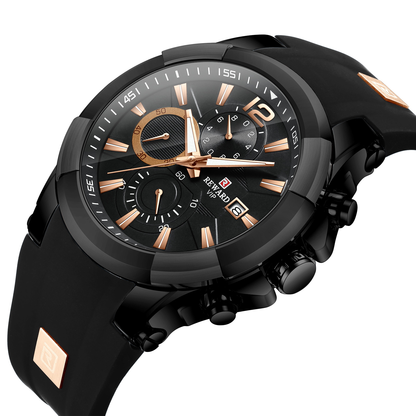 REWARD silicone strap waterproof sports Men's Watch cross-border multi-function watch 24 hours Chronograph