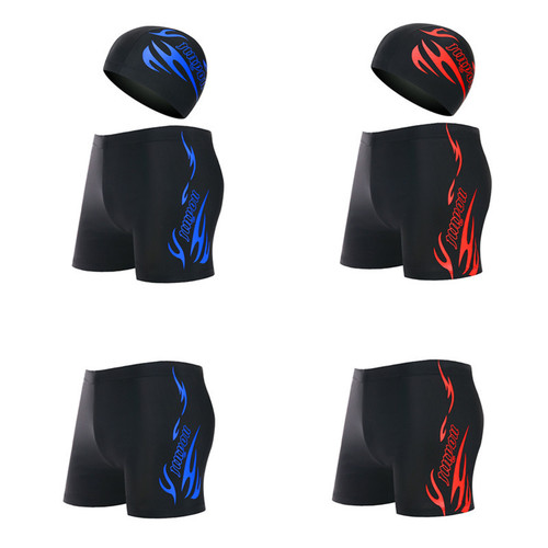 Men's competition swim trunks, export large size, quick-drying hot spring swimwear, flat-bottom swim trunks, factory sales