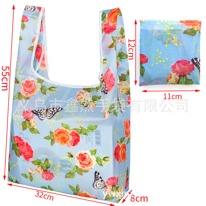 厂家供应热升华彩色满版印花折叠大容量方形手提购物袋