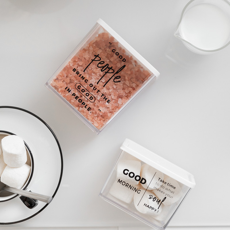 Tarro sellado caja de almacenamiento de grano transparente Cocina Comida caja de plástico botella de aperitivos frasco de almacenamiento a prueba de humedad