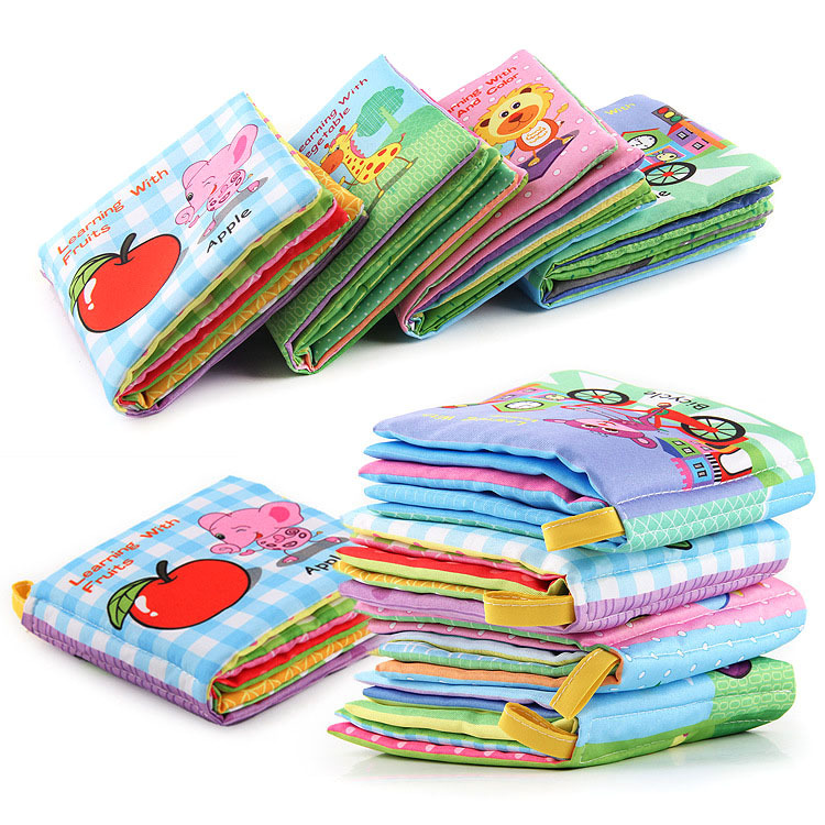 Exportación transfronteriza libro de tela para bebés juguetes de educación temprana para bebés cognición inglesa lavable papel sin lágrimas BB llamada