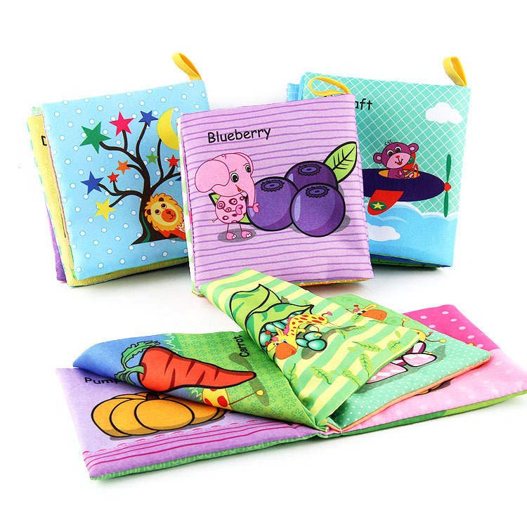 Exportación transfronteriza libro de tela para bebés juguetes de educación temprana para bebés cognición inglesa lavable papel sin lágrimas BB llamada