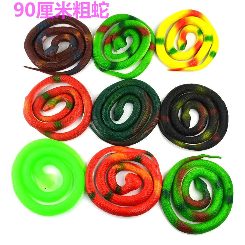 90cm Rubber Snake Toy, Thick Snake, Hot-Selling Realistic Prank Scare Toy, Creative Soft Rubber Snake Wholesale from Manufacturer