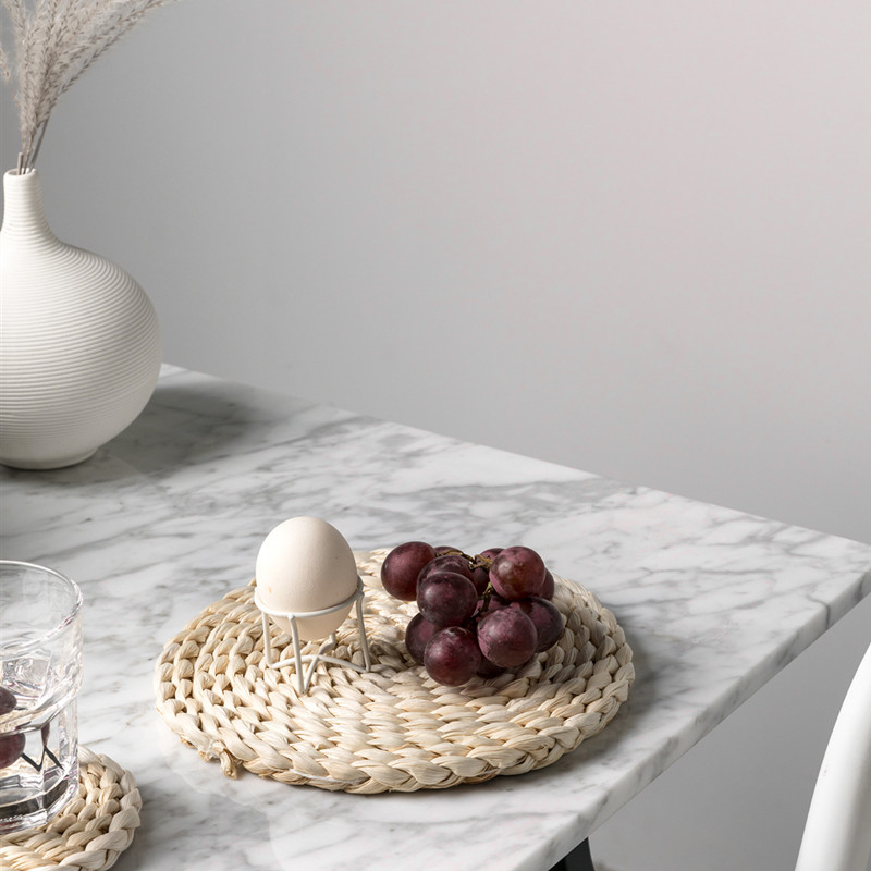 Estera tejida a mano de estilo japonés estera de paja de cáscara de maíz estera tazón estera juego de té estera de aislamiento térmico estera engrosada estera de la placa