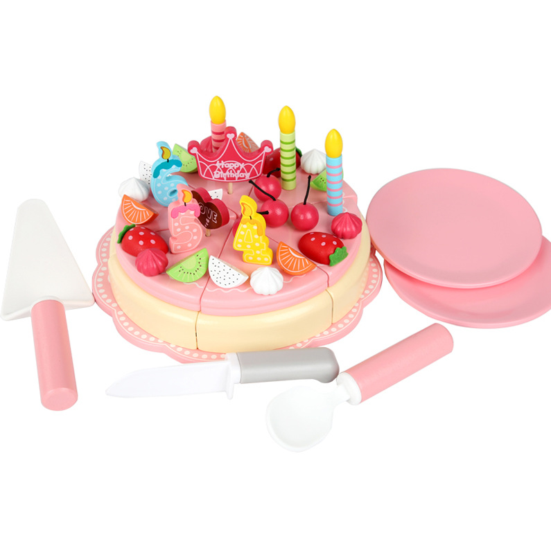Educación temprana de los niños Juego de rompecabezas de la casa de formación práctica capacidad juguetes de las niñas traje de simulación pastel de cumpleaños