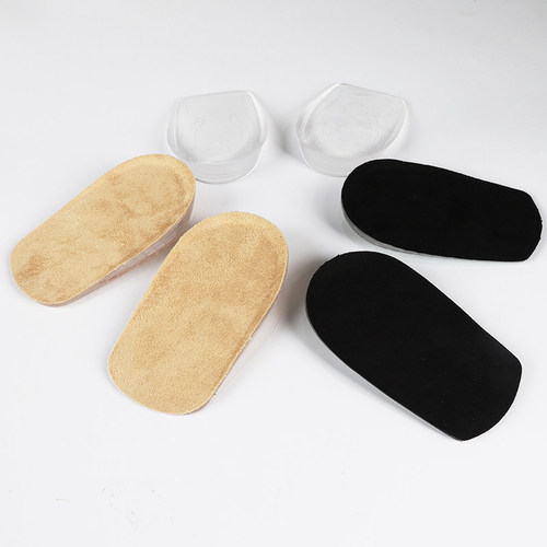 Heightening pad for men and women, transparent invisible plus velvet socks, inner heightening half pad, silicone inner heightening insole