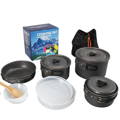 Outdoor camping pot set DS-500 portable pot travel set pot for 4-5 people multifunctional picnic pot set large size