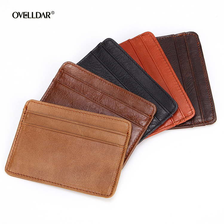 New Style Spot Hot Sale Men's Leather Wallet Oil Wax Leather Multi Card Bag Retro Cowhide Coin Wallet Card Bag Wholesale