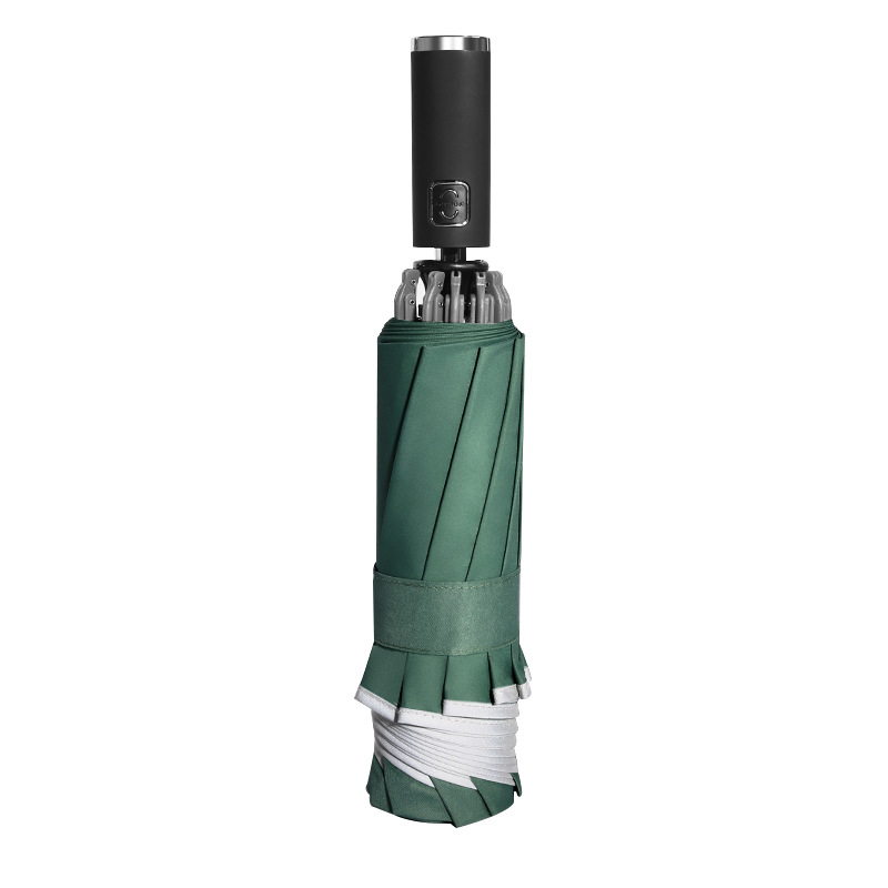 Paraguas reflectante personalizado de diez varillas, paraguas automático de negocios para hombres y mujeres, paraguas plegable grande, paraguas inverso para coche, dropshipping