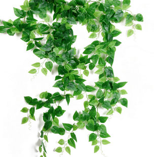 Simulation grape leaf vine plastic silk cloth leaf ceiling decorative green leaf vine wrapped simulation vine vine