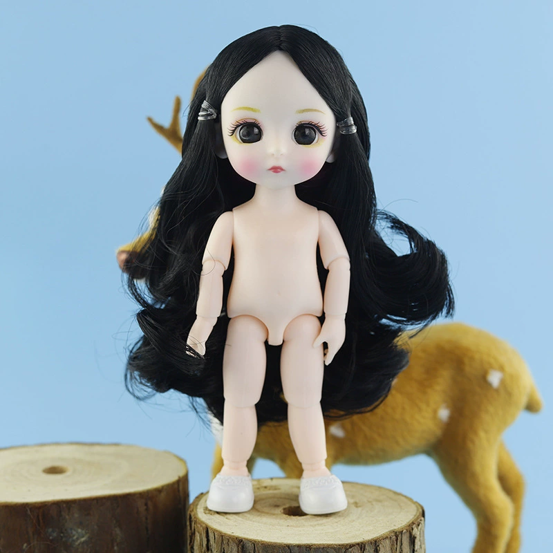 Кукла BJD Ding Xiaoma OB11, 16 см, бело-мускулестное обнажённое тело, 3D глаза, суставная