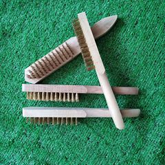 Thickened steel wire brush with wooden handle, metal surface cleaning brush, paint and rust removal brush, wooden handle brush
