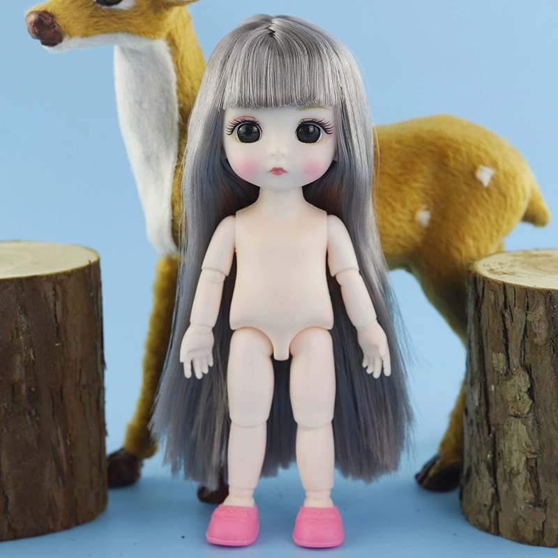 Кукла BJD Ding Xiaoma OB11, 16 см, бело-мускулестное обнажённое тело, 3D глаза, суставная