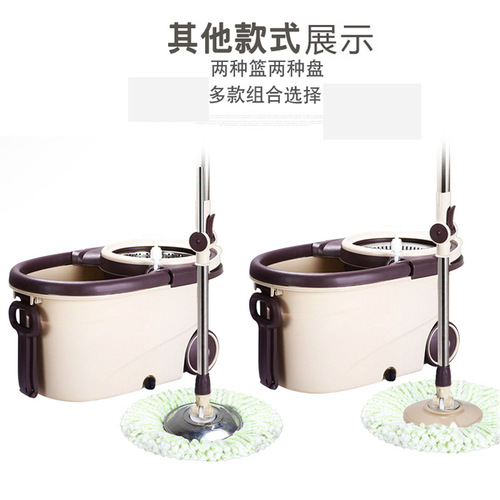 Floating bucket double-drive rotating mop bucket hands-free self-twisting water belt wheel round head rotating mop