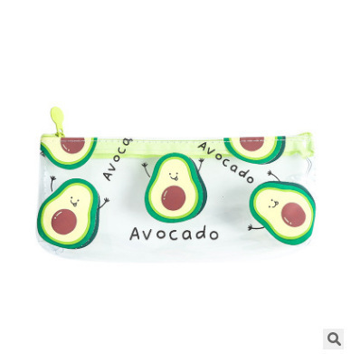 Cute avocado transparent quicksand pencil bag Cartoon Hyuna transparent pencil bag ins style cosmetic bag
