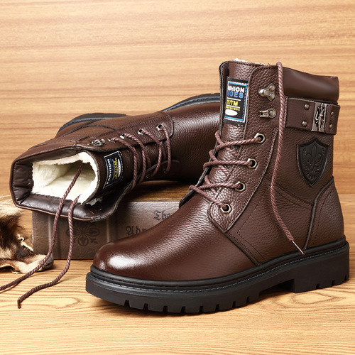 English Martin Boots for Men, Inner Heel Lift, Autumn/Winter Fleece Lined Military Boots, Korean Style Trendy Work Casual Short Boots