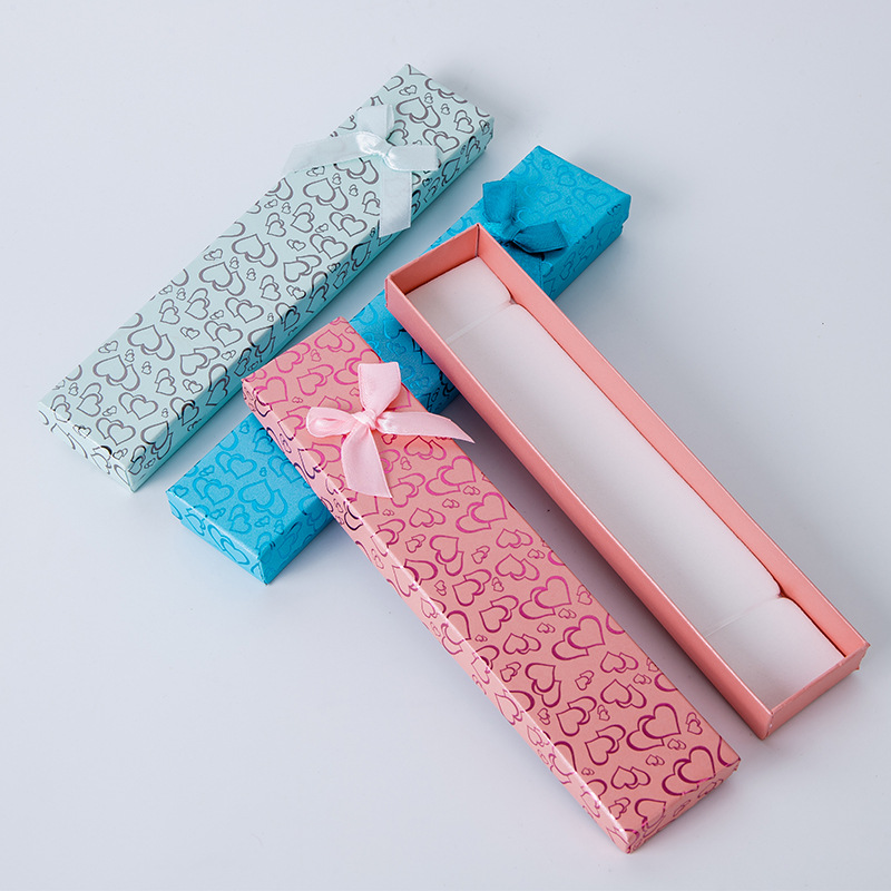 创意首饰包装盒送女友生日礼物方形包装礼品盒项链爱心礼物盒批发