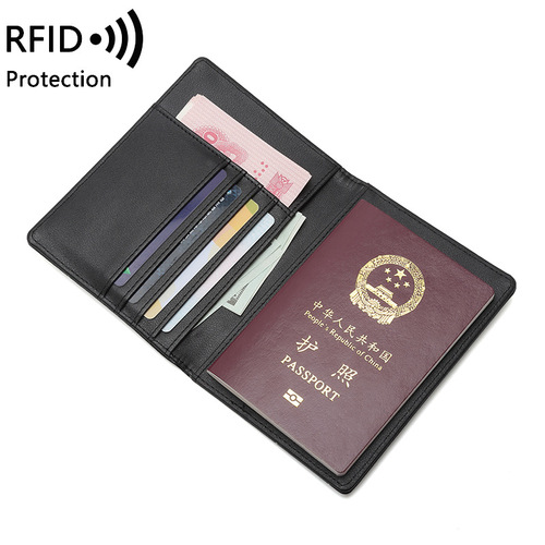Cross-border RFID anti-theft passport holder, multi-functional document bag for men and women, overseas travel wallet, flight ticket holder