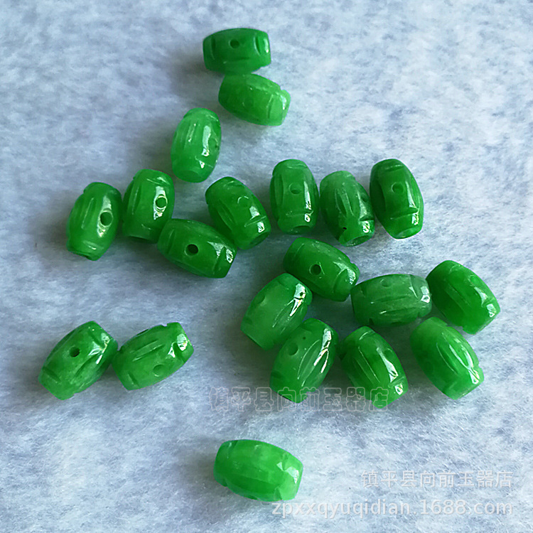 Wholesale of Dry Green Jade Money Rice Beads Loose Beads DIY Jade Jewelry Accessories Manufacturer