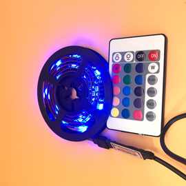 LED灯带USB 24键控制器 5V 5050RGB 30灯七彩TV背光汽车氛围灯条