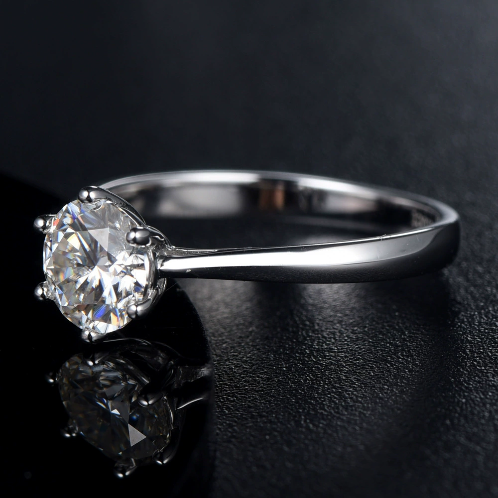 Stone inlay, wedding ring, accessory, silver 925 sample, 1 carat