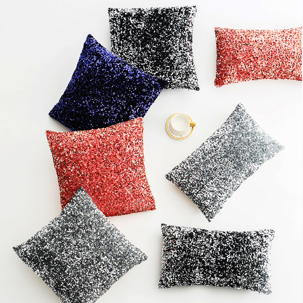 Housse de coussin décorative pour canapé, motif floral, broderie colorée, couleur unie, style nordique_voghion.com