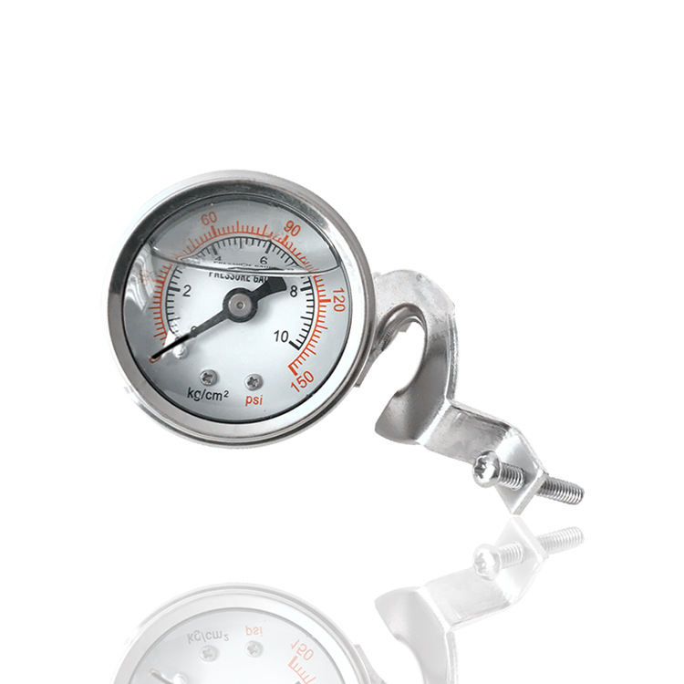 不锈钢耐震压力表6.0宝塔嘴充油表带支架油压表YBN40Z 10KG工厂销