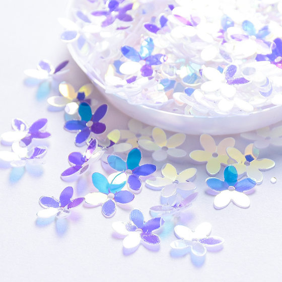 Crystal glue diy production material orchid bright film filler laser letters rabbit flower round flash