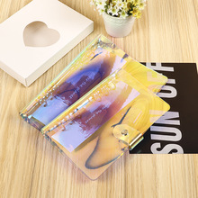 现货A5A6镭射PVC文件夹 活页夹 塑料资料夹 可拆卸活页文件夹