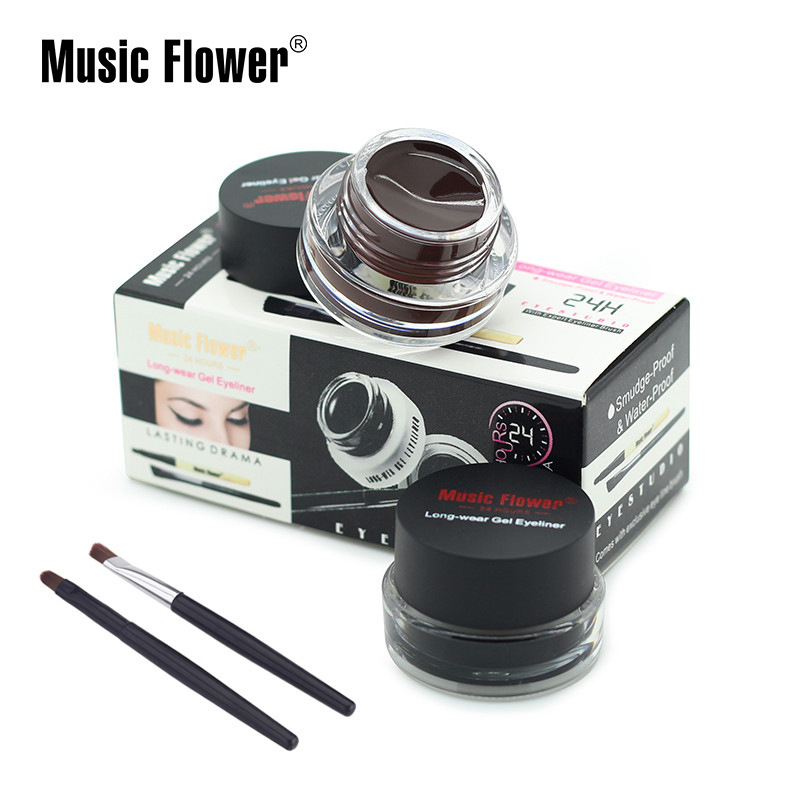 MusicFlower double-color eyebrow cream eyeliner cream double-effect one-in-one non-makeup non-blooming waterproof cross-border hot sale