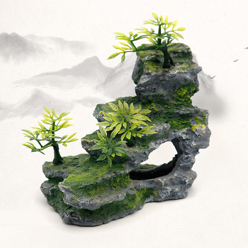 Resin aquascape rockery, decorative stone mountain, fish tank accessories Le02 rockery, factory direct supply