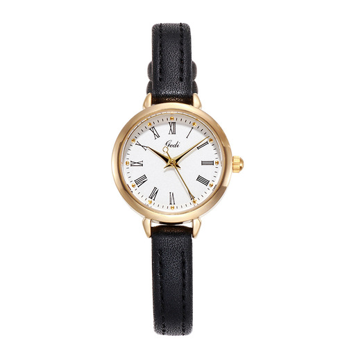 GEDI Round Retro Women's Watch with Roman Numerals, Versatile Student Strap Quartz Ladies Watch Wholesale