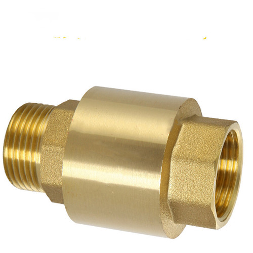 Brass thickened 4-minute inner and outer teeth vertical check valve 1/2 spring double outer wire one-way valve water pipe anti-reverse backflow valve