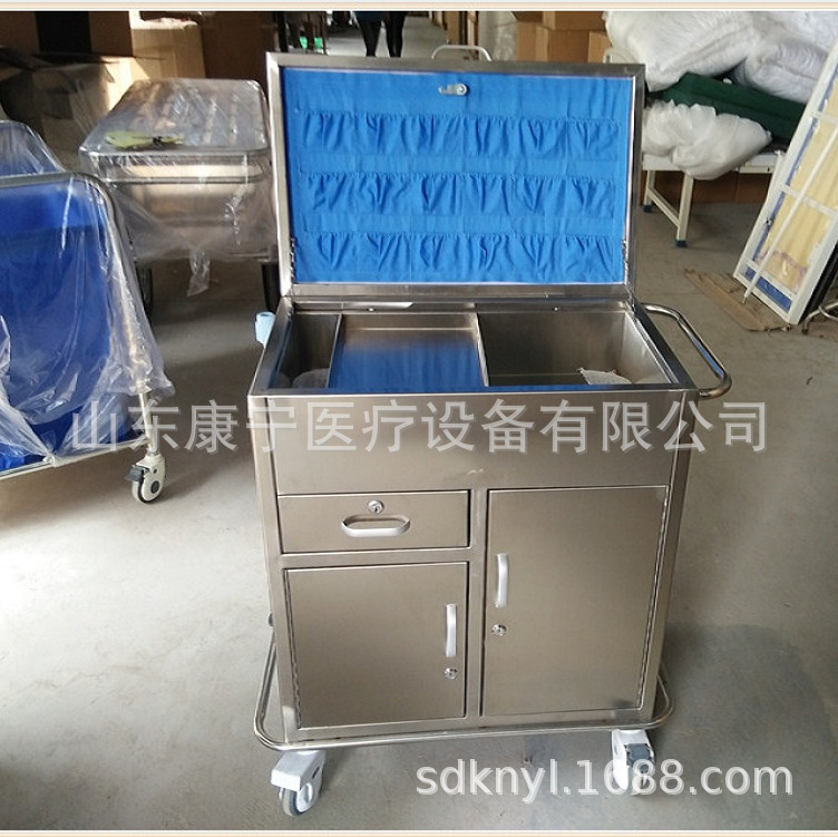 医用急救车  多.功能输液车不锈钢推车 麻醉护理车