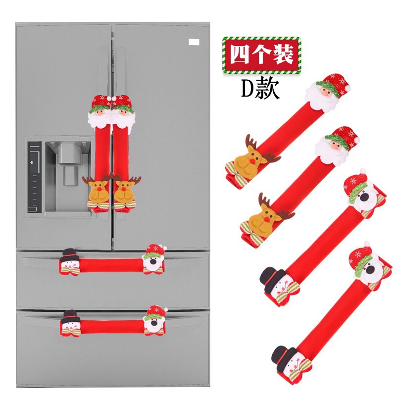 Christmas refrigerator handle gloves Christmas Christmas snowman…