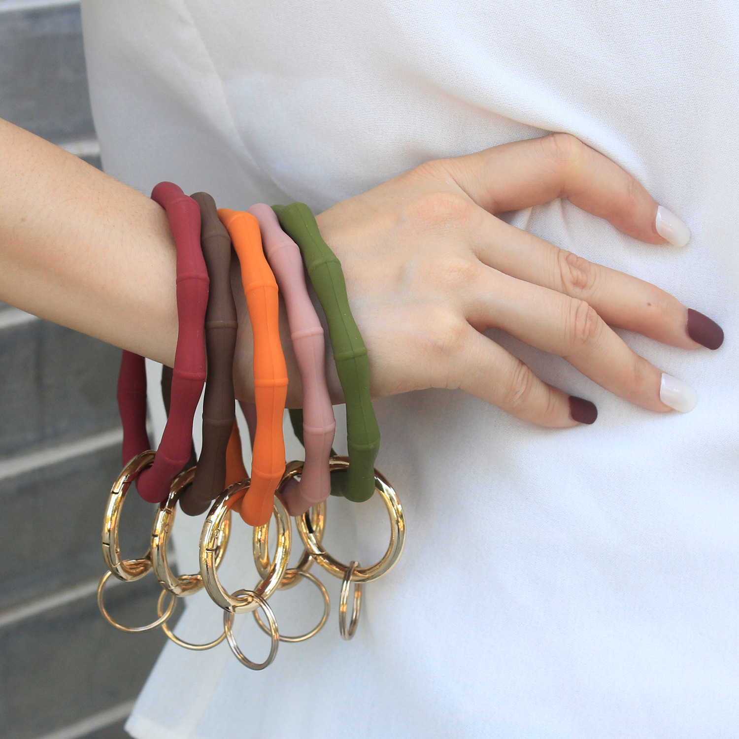 fashionable design bamboo silicone bracelet