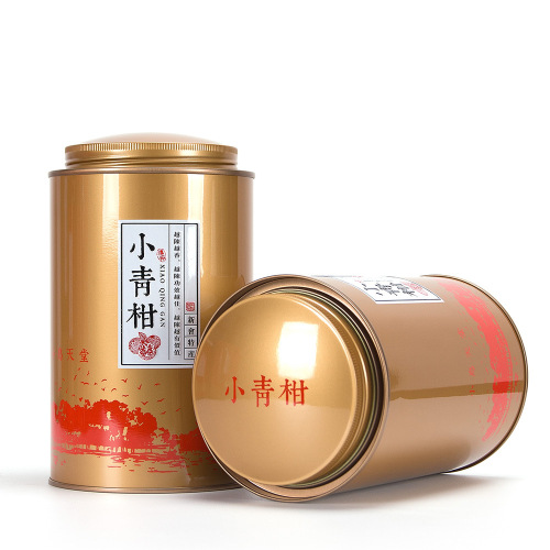 New product creative small green tangerine packaging can tea can tin box household round tangerine tea packaging box empty box