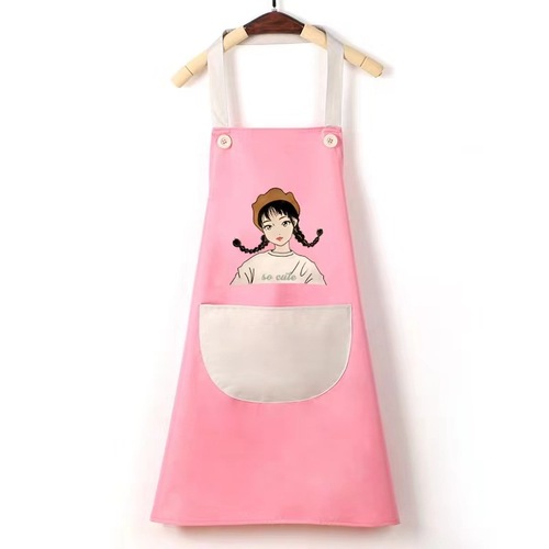 Cute Japanese apron waterproof and oil-proof home kitchen cooking housework female fashion adult work clothes custom printed logo