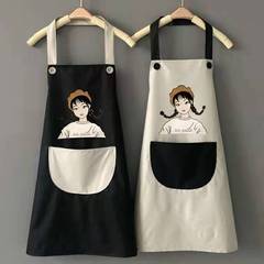 Cute Japanese apron waterproof and oil-proof home kitchen cooking housework female fashion adult work clothes custom printed logo